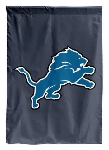 Detroit Lions Garden Flag Applique Single Sided Black Logo NFL NWT Licensed Cover