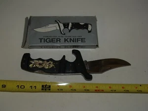 Edelstahl Klinge Klappbare Rückseite Tiger Messer Taschenmesser 3 1/2" Klinge - Bild 1 von 5