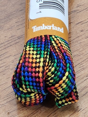 Lacci Timberland Rainbow Flat Poliestere 52 Pollici 8x2 Occhielli 1 Paio Nuovi In Confezione