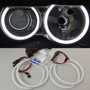 Anillo de halo blanco 6500K luz de algodón SMD LED ojos de ángel para BMW E46 sin proyector - Imagen 1 de 7