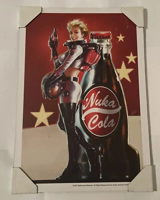 NUKA COLA GIRL Hardboard Poster. 8.25”X 11.75”. 2017 Bethesda Games Soft works. - Image 1 of 2