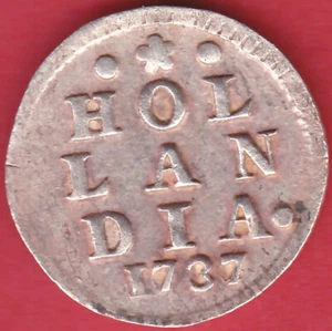 R* NETHERLANDS HOLLAND 2 STUIVERS SILVER 1737 aUNC DETAILS #3357 - Picture 1 of 2