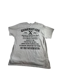 Gildan Heavy Cotton Gray T-shirt Generation (1965-1980) For Men Size XL - Picture 1 of 4
