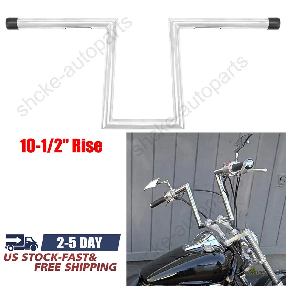 1"Motorcycle Handlebar 10-1/2''Z-Bar For Suzuki Intruder 250 800 1400 1800 Foto 1 de 4