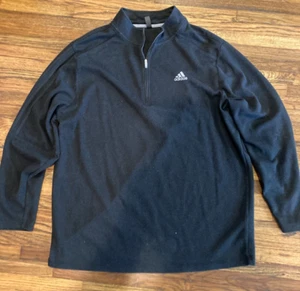 ADIDAS Golf 1/4 Zip Men's Black Primeegreen Black Pull-Over Size XLT - Picture 1 of 4