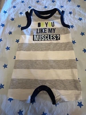 Cherokee Baby boy one piece striped  0-3 mo. - Image 1 of 4