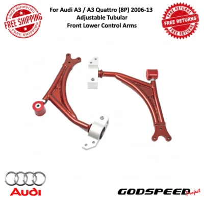 Godspeed Adj Tubular Front Lower Control Arms Fits 06-13 Audi A3 / A3 Quattro 8P - Image 1 of 4