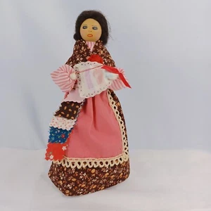 Jeannette Katz Quebec Handarbeit Holz Puppe Näherin Volkskunst Vintage  - Bild 1 von 7