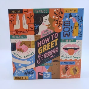 Puzzle HOW TO GREET SOMEONE Hug, Hand Shake, Bow Multi-cultural 500 pc. EUC - Picture 1 of 6