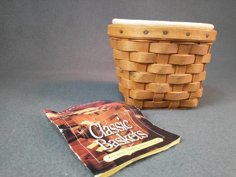 Vintage 80s Small Longaberger Oregano Booking Basket 13145 Wall Hanging Cover