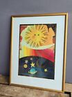 90s Sun Moon And Stars Framed Print Planets Astrology Wiccan Theme 