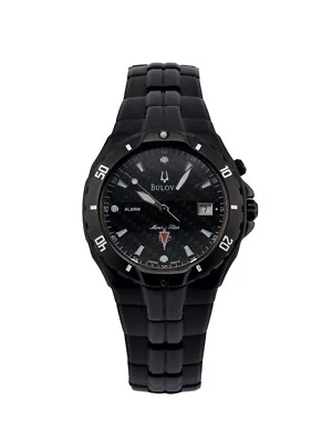 Bulova Men's Marine Star Black Dial Stainless Steel Watch - 98H10 VINTAGE MODEL - Image 1 of 4