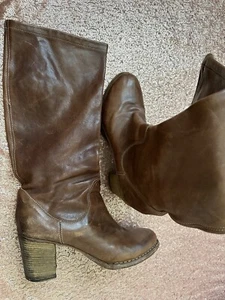 Florentini Baker Womens Brown Leather Equestrian Tassle Riding Boots 10.5 Italy - Picture 1 of 9
