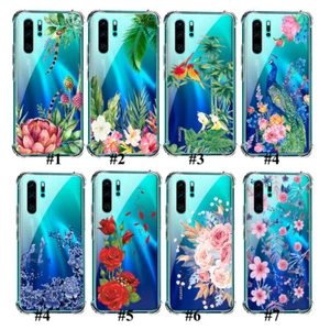 Flora Clear Soft TPU Back Case for Huawei P10 P20 P30 P40 Mate 20 30 40 Pro Case - Picture 1 of 14