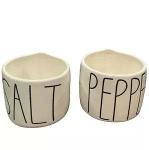 Rae Dunn By Magenta Red Stitching Detail Salt & Pepper Ceramic Cellars - Picture 1 of 3
