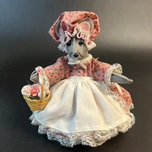 Peluche de colección Granny Mouse Country Shelf Sitter rosa fresa 9" casa de campo - Imagen 1 de 7