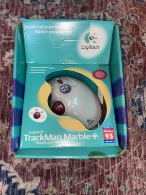 Logitech TrackMan Marble+ With Original Packaging With Floppy Discs Untested - Image 1 of 4