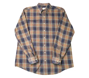 Vintage Viyella Shirt Mens Large Plaid Cotton Wool Blend Hong Kong Button Up - Picture 1 of 12