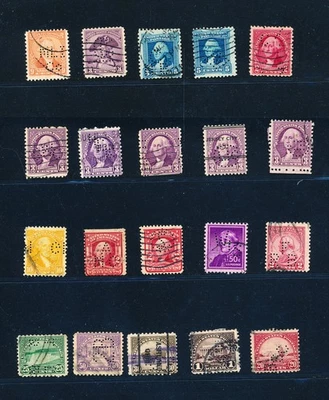 BV60833 USA historical figures perfin stamps fine lot used - Image 1 of 2