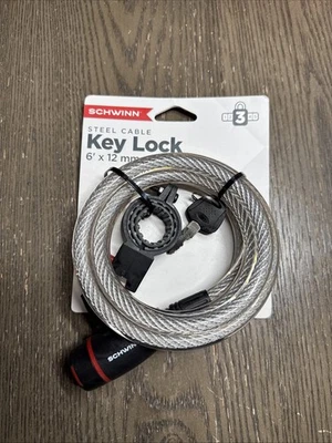 Schwinn Braided Steel Key Cable Lock 6-Feet x 12mm - Image 1 of 2