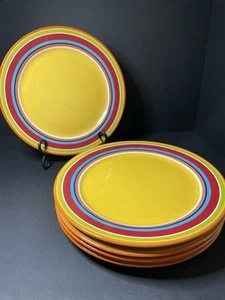 Pier 1 Sommer Streifen Essteller 10 7/8" 5er Set Auslaufmodell - Bild 1 von 5