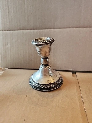 Candelabro ponderado reforzado vintage Frank M. Whiting esterlina. Foto 1 de 4