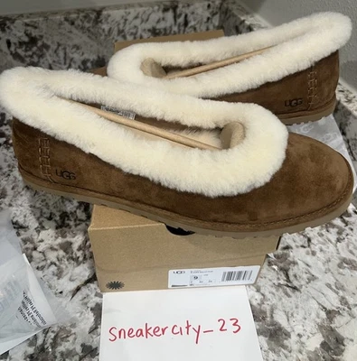 🔥 Talla 9 UGG Zora Ballet Plano Castaño Mujer 1178111 Nuevo Auténtico Envío Rápido Foto 1 de 4