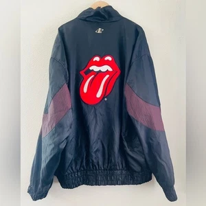 VTG Rolling Stones Windbreaker Jacket Logo Athletic VINTAGE Rare Flawed - Picture 1 of 12