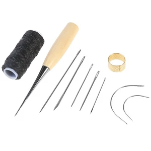 Juego de 10 agujas de coser con dedales Awl para reparación de tapicería - Imagen 1 de 7