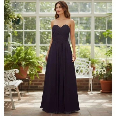 Vestido para mujer Bill Levkoff 2 sin tirantes escote corazón cintura imperio astillado Foto 1 de 4