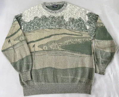 Suéter tejido gráfico golfista de golf Cypress Links de colección talla L hecho en EE. UU. Y2K Foto 1 de 4