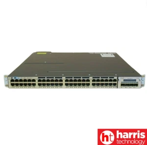 Cisco Catalyst WS-C3750X-48PF-S POE Switch with PSU C3KX-NM-1G Bracket - Picture 1 of 4