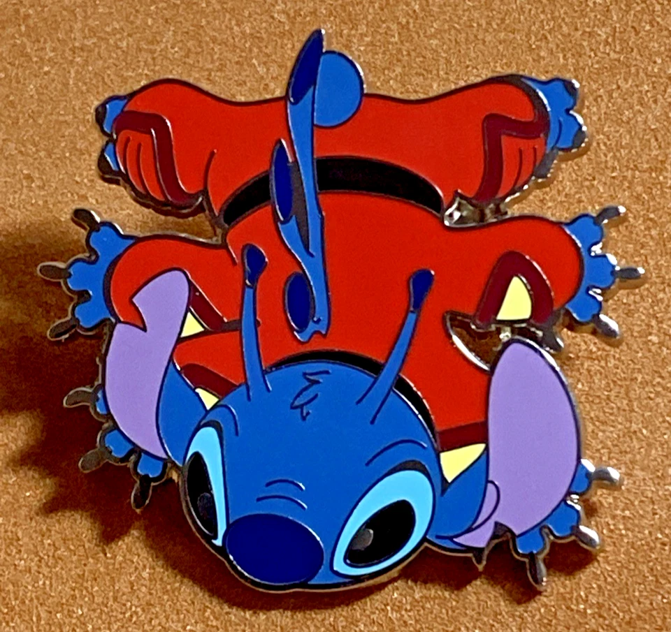 DISNEY 2008 DELUXE RED LANYARD STARTER SET STITCH CRAWLING RED IN SPACESUIT PIN - Image 1 of 2