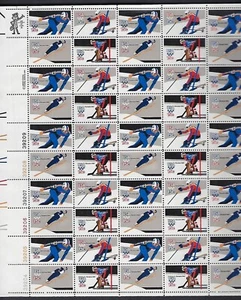 1795-98 MNH sheet of 50, 15-cent stamps, perf. 11x10.5 - Winter Olympics -CV $25 - Picture 1 of 2