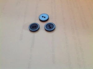 NEW 25 5/8 INCH BLUE POLISHEDL FINISH BUTTON 2 HOLE W/RIM - Picture 1 of 3