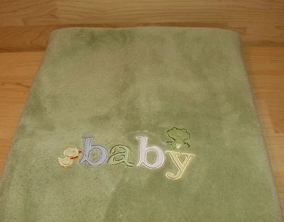 Carters Baby Blanket 30" X 40" Super Soft Plush Green Frog Duck BOYS - Image 1 of 4
