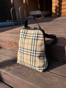 Burberry Leather Nova Check Coated Canvas Backpack - Picture 1 of 23