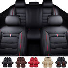 Universal Auto Car Seat Cover Full Set Leather Solid/Split Bench 2+3 Seat Cover