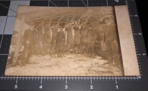 1900s White Tail DEER CAMP Hunting Hunter Men Gun Vintage RPPC PHOTO Postcard - Picture 1 of 4