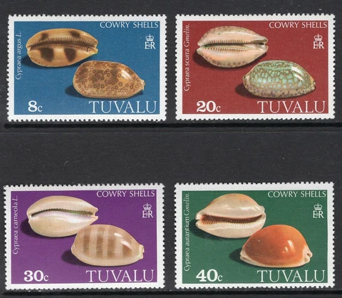 Tuvalu, Scott 129-32, Cowry Shells, MNH, 1980 Cover