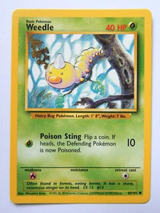 Weedle 69/102 (MP, Carta Pokémon, Vintage, 1999, Juego Base, Hierba, Común) - Imagen 1 de 3