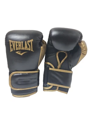 Guantes de entrenamiento de boxeo Everlast PowerLock 2 negros/dorados 14 oz. Foto 1 de 4