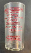 Vtg American Turners 10th Bowling Tournament Johnstown Pa. 1954 Drinking Glass