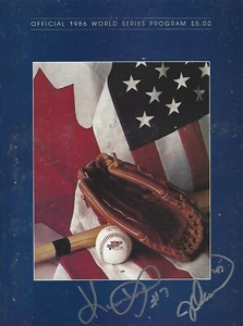 Jesse Orosco Kevin Mitchell Signed Mets 1986 World Series Baseball Game Program - Picture 1 of 12