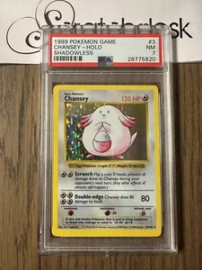 PSA 7 - Pokemon CHANSEY 3/102 - SHADOWLESS BASE SET - Holo NEAR MINT - Picture 1 of 2