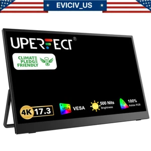 4K Portable Monitor 17.3'' 100% Adobe RGB 400Nits UHD HDR FreeSync Gaming Traver - Picture 1 of 24