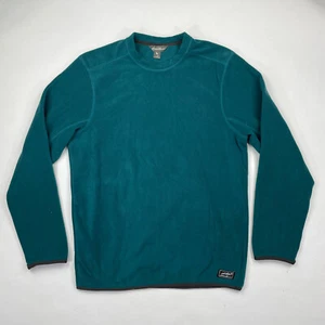 Vintage Eddie Bauer Mens Small Green Teal Super Soft Crew Neck Fleece Pullover - Picture 1 of 4