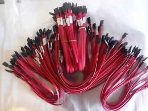 SATA 19" Straight Connector Red Hard Drive HDD SSD Cable 100pc one lot - Picture 1 of 4