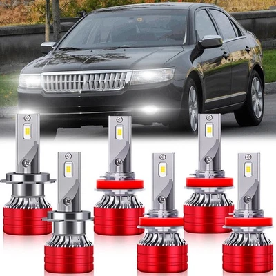 Combo de 6 faros LED de haz alto bajo + bombillas antiniebla para Lincoln MKZ 2007-2012 Foto 1 de 4