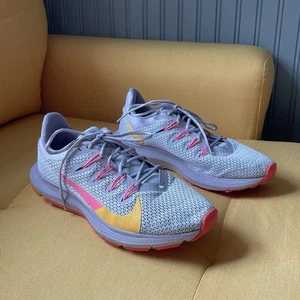 Nike Quest Women’s Running Shoes Gray Pink Yellow Size 6.5 (US) / 37.5 (EU) - Picture 1 of 8